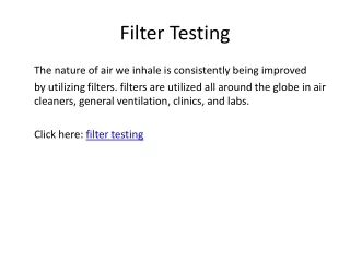 Filter testing