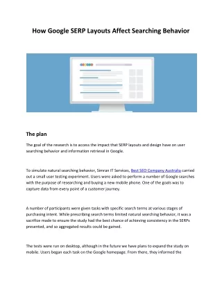 how google serp layouts affect searching behavior