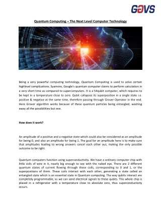 quantum computing the next level computer