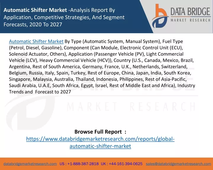 automatic shifter market analysis report