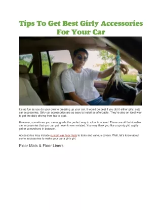 tips to get best girly accessories for your car