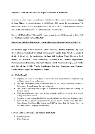 impact of covid 19 on global soybean market