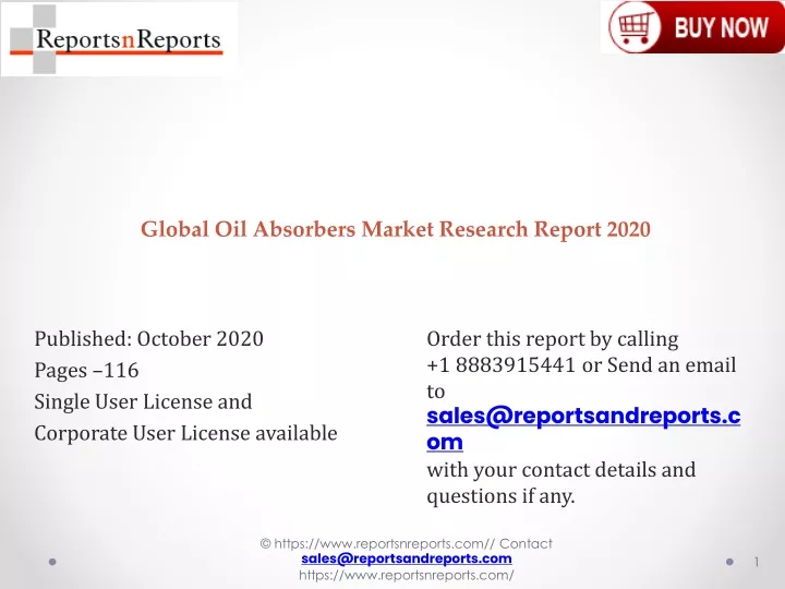 global oil absorbers market research report 2020