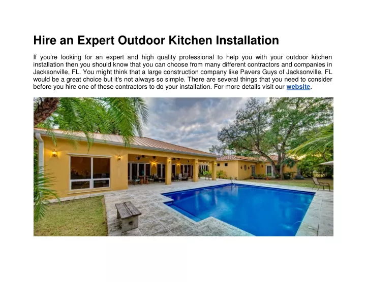 hire an expert outdoor kitchen installation