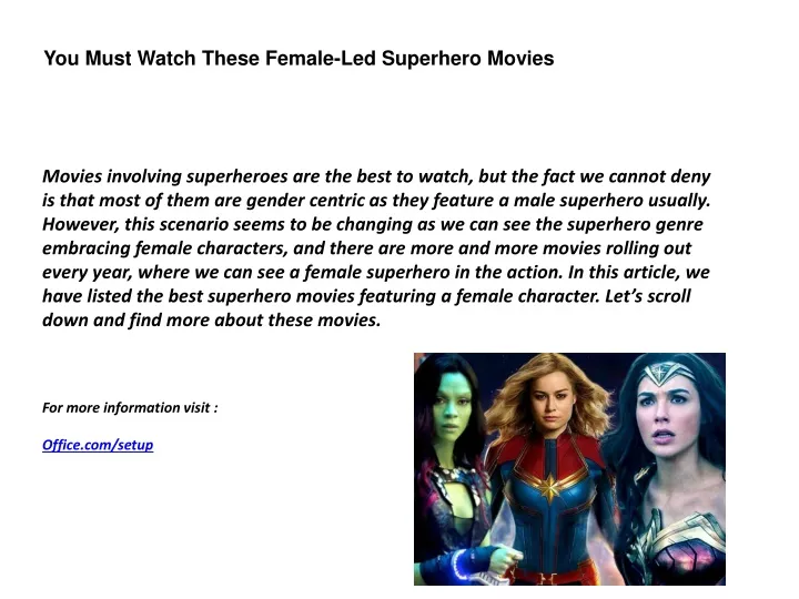 you must watch these female led superhero movies