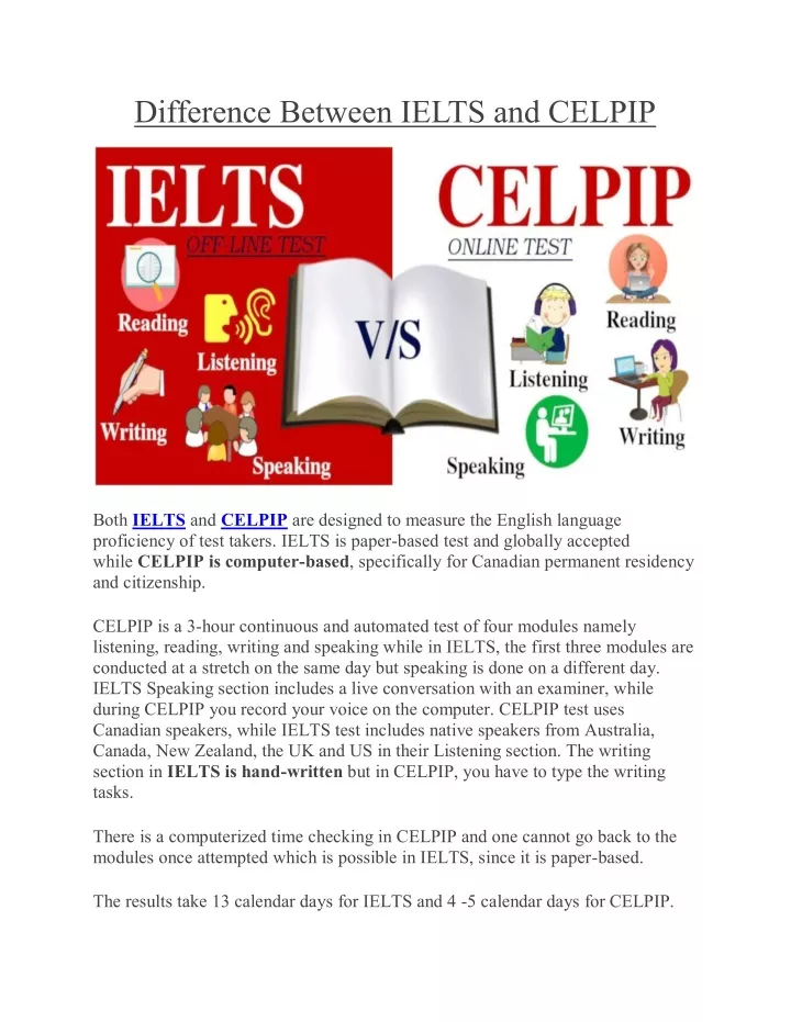 difference between ielts and celpip