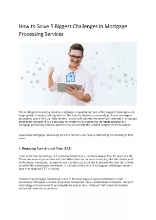 How to Solve 5 Biggest Challenges in Mortgage Processing Services