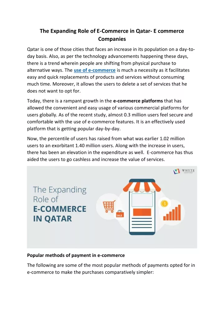 the expanding role of e commerce in qatar