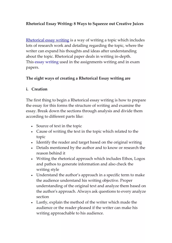 rhetorical essay writing 8 ways to squeeze