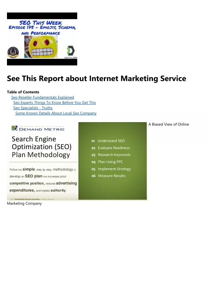 see this report about internet marketing service