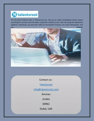 get the best freelance jobs at talentsroot