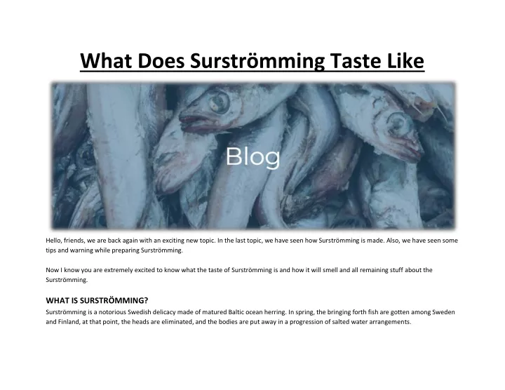 what does surstr mming taste like