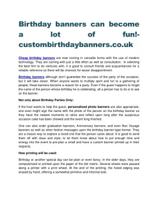 Birthday banners can become a lot of fun!-custombirthdaybanners.co.uk