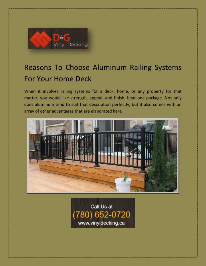 reasons to choose aluminum railing systems