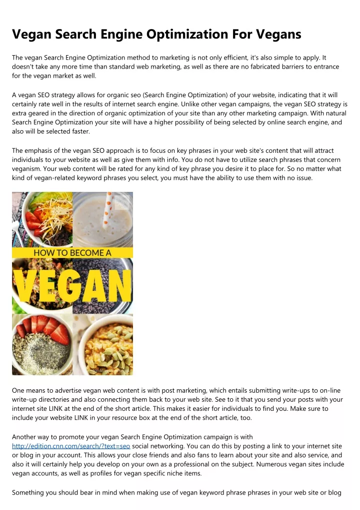 vegan search engine optimization for vegans