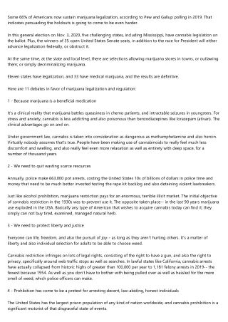 Marijuana Legalization & Regulation Debates, and Truths, to Help You Best Decide on Election Day