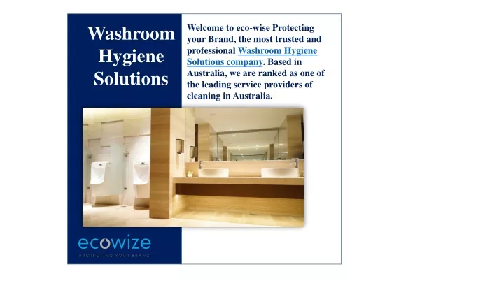 washroom hygiene solutions