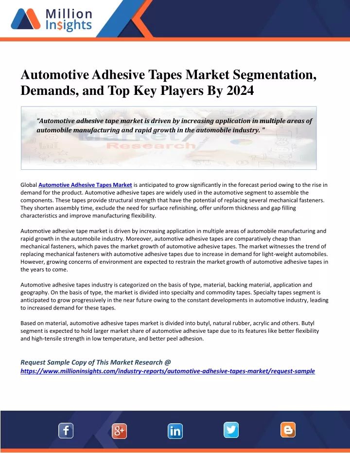 automotive adhesive tapes market segmentation