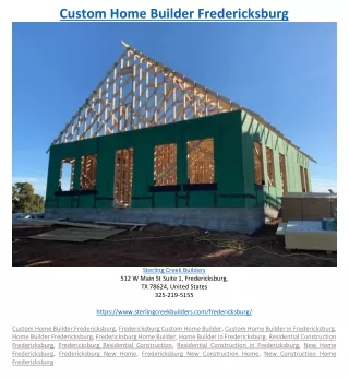 custom home builder fredericksburg
