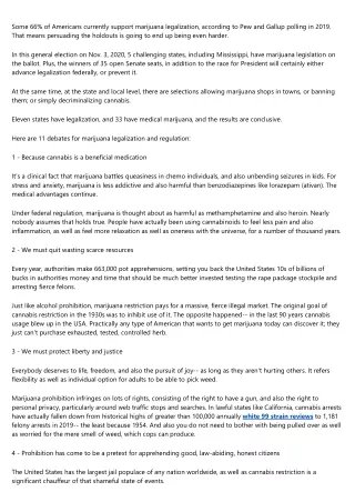 Cannabis Legalization & Regulation Arguments, and Truths, to Help You Best Choose on Election Day