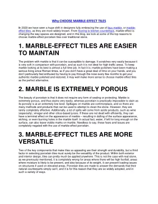 why choose marble effect tiles