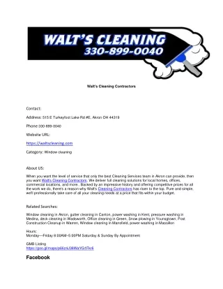 Walt's Cleaning Contractors