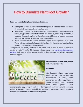 how to stimulate plant root growth