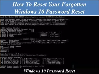 how to reset your forgotten windows 10 password