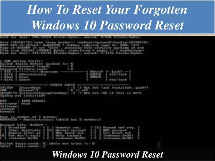 how to reset your forgotten windows 10 password