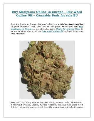 Buy Marijuana Online in Europe - Buy Weed Online UK – Cannabis Buds for sale EU