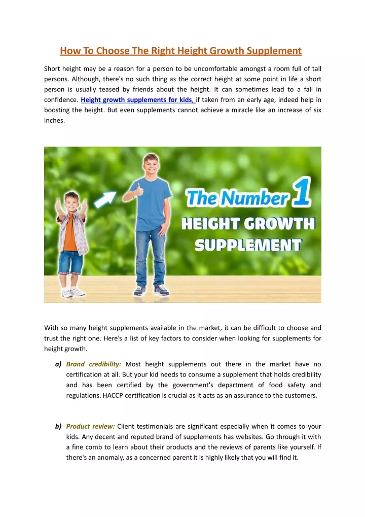 how to choose the right height growth supplement