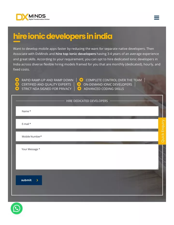 hire ionic developers in india