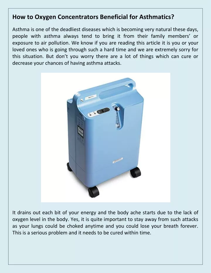 how to oxygen concentrators beneficial