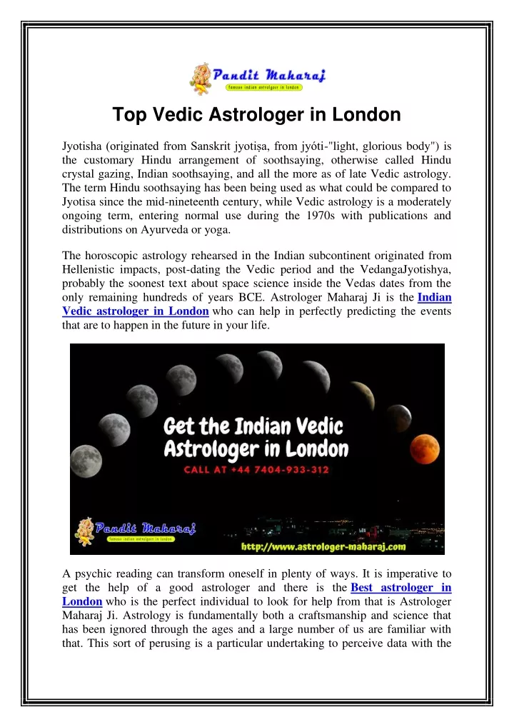 top vedic astrologer in london