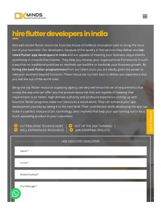 Flutter App Development Company | Hire Flutter Developer in India - DxMinds