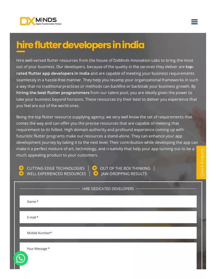 hire flutter developers in india