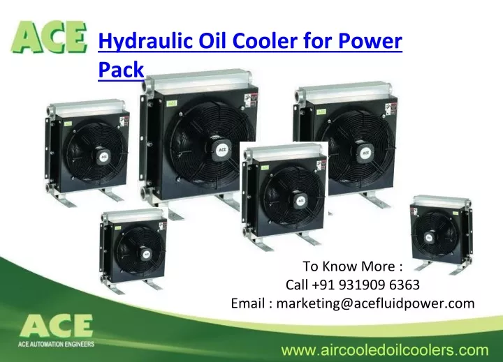 hydraulic oil cooler for power pack