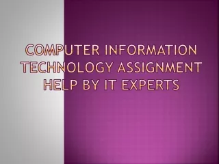 computer information technology assignment help by it experts