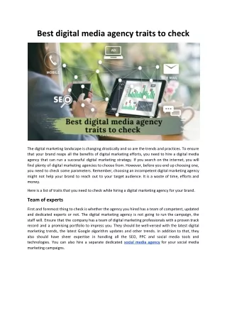 best digital media agency traits to check