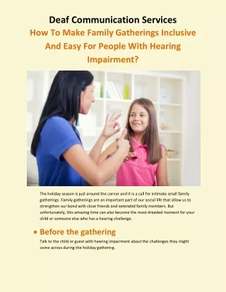 How To Make Family Gatherings Inclusive And Easy For People With Hearing Impairment?