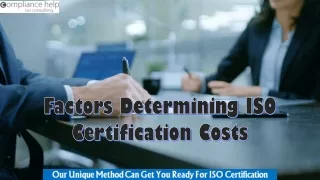 Factors Determining ISO Certification Costs