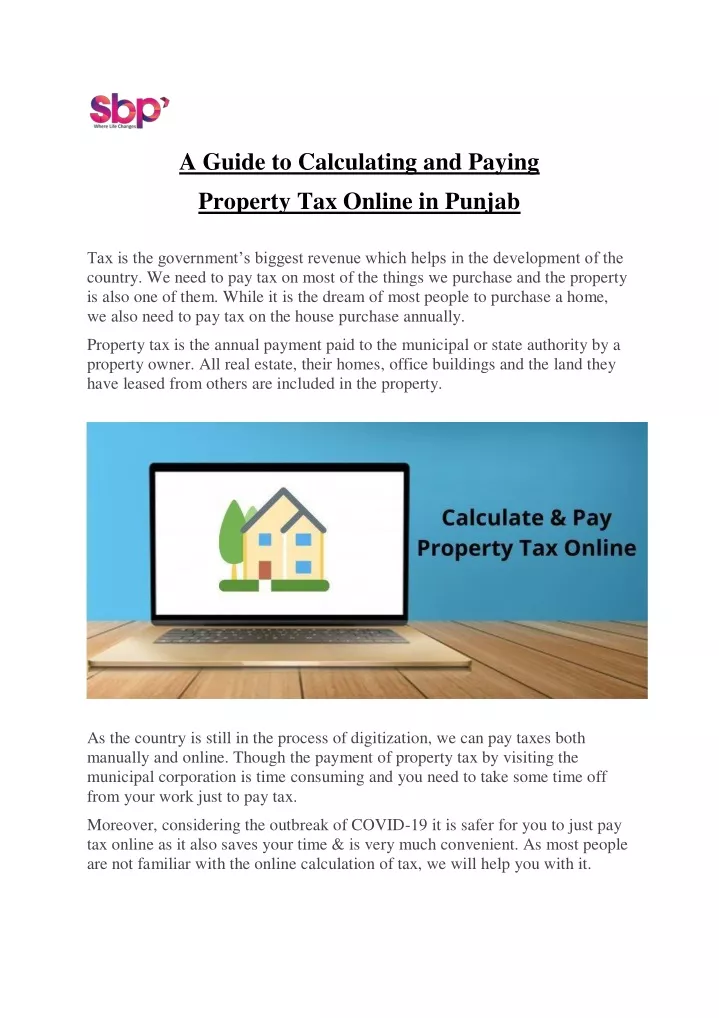 a guide to calculating and paying property