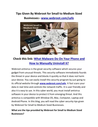 tips given by webroot for small to medium sized