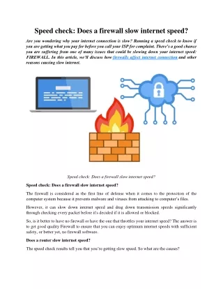 speed check does a firewall slow internet speed