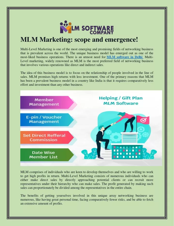 mlm marketing scope and emergence multi level