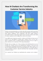 How AI Chatbots Are Transforming the Customer Service Industry - slide 1
