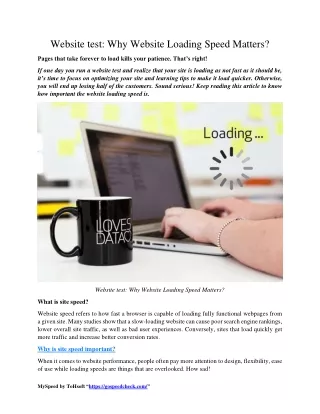 website test why website loading speed matters
