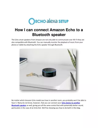How To Connect Amazon Echo To a Bluetooth Speaker