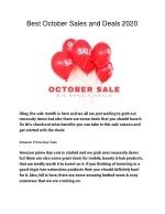 Best October Sales and Deals 2020