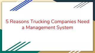 5 Reasons Trucking Companies Need a Management System